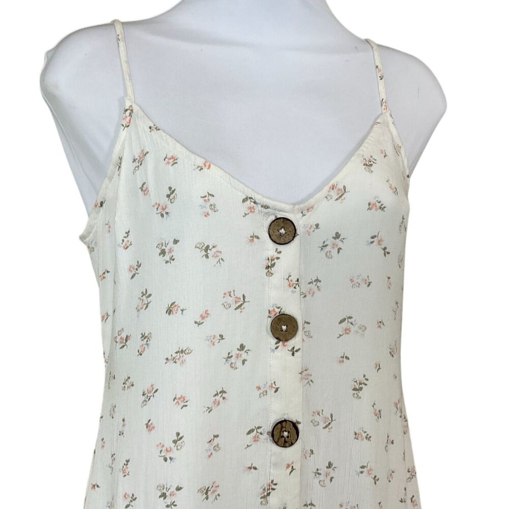 BillaBong Sweet For Ya in Salt Crystal Slip Dress Decorative Buttons Small - Picture 3 of 8
